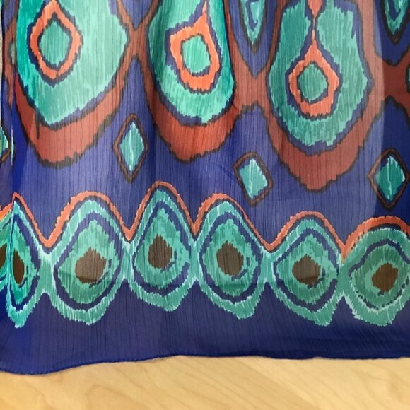 Gorgeous Semi Sheer Scarf - Jeweltone Geometric - Picture 6 of 6